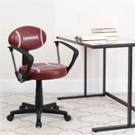 🏈 enhance your workspace with the flash furniture football swivel task office chair with arms: comfort and style combined логотип