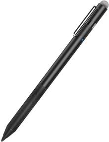 img 4 attached to MEKO 1.6mm Fine Tip Active Digital Stylus Pen with Universal Fiber Tip 2-in-1 for Drawing and Handwriting. Compatible with Apple Pen, iPad, iPhone, and Android Touchscreen Cellphones and Tablets. Color: Black.
