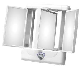 img 2 attached to 🪞 Illumina by Conair Collection: Two-Sided Lighted Makeup Mirror with 3 Panels and 4 Adjustable Light Settings