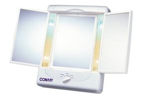 img 3 attached to 🪞 Illumina by Conair Collection: Two-Sided Lighted Makeup Mirror with 3 Panels and 4 Adjustable Light Settings