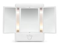 🪞 illumina by conair collection: two-sided lighted makeup mirror with 3 panels and 4 adjustable light settings логотип