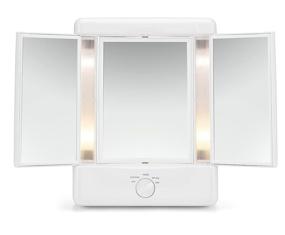 img 4 attached to 🪞 Illumina by Conair Collection: Two-Sided Lighted Makeup Mirror with 3 Panels and 4 Adjustable Light Settings