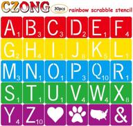 🔠 30-piece scrabble style tile stencil letters: perfect for home decor, diy projects & more! logo