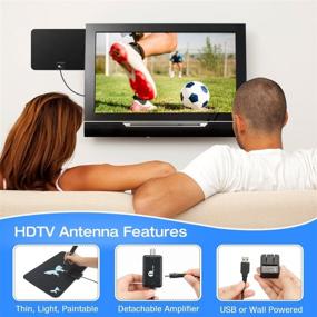 img 2 attached to 📺 Amplified HD Digital TV Antenna - Boost Signal Quality and Compatibility - 4K 1080p Support - Smart Indoor Switch - Coax HDTV Cable/AC Adapter