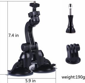 img 2 attached to Держатель Smatree Double Suction Cup Mount: Усиленная сила вакуума для камер GoPro Max/Hero 10/9/8/7/6/5/4/3+/3/2/1/ Hero Session/для DJI OSMO Action Camera (Обновленная версия)