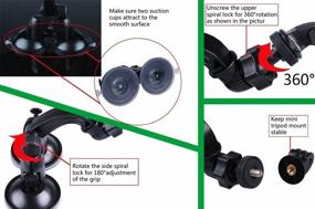 img 1 attached to Держатель Smatree Double Suction Cup Mount: Усиленная сила вакуума для камер GoPro Max/Hero 10/9/8/7/6/5/4/3+/3/2/1/ Hero Session/для DJI OSMO Action Camera (Обновленная версия)