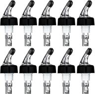 🍾 automatic measured bottle pourer spout with dust caps - 20 pieces set (1 oz/30 ml) - clear & black liquor bottle pourers for quick shot spirit measurement логотип