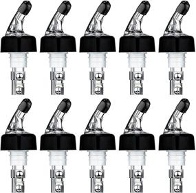 img 4 attached to 🍾 Automatic Measured Bottle Pourer Spout with Dust Caps - 20 Pieces Set (1 oz/30 ml) - Clear & Black Liquor Bottle Pourers for Quick Shot Spirit Measurement