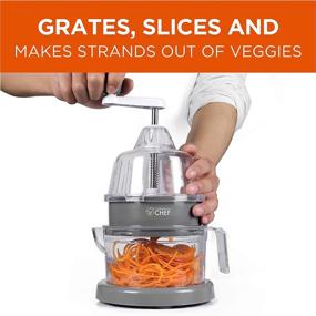 img 2 attached to 🥒 Commercial Chef Spiralizer Vegetable Slicer for Zucchini, Zoodle, and Noodle Making with Grater Attachment