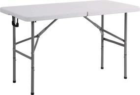 img 4 attached to 🍽️ Versatile, Easy-to-Carry 4ft Folding Utility Table for Home, Picnics, and Camping