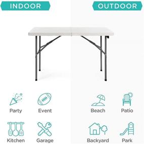 img 2 attached to 🍽️ Versatile, Easy-to-Carry 4ft Folding Utility Table for Home, Picnics, and Camping