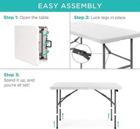 img 1 attached to 🍽️ Versatile, Easy-to-Carry 4ft Folding Utility Table for Home, Picnics, and Camping