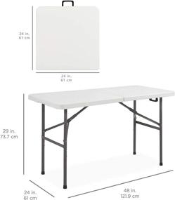 img 3 attached to 🍽️ Versatile, Easy-to-Carry 4ft Folding Utility Table for Home, Picnics, and Camping