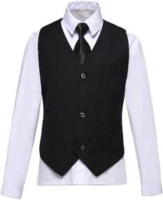 img 1 attached to 👔 Visaccy Boys Slim Fit Suits - Ring Bearer Dress Clothes Outfit