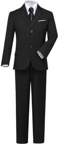img 4 attached to 👔 Visaccy Boys Slim Fit Suits - Ring Bearer Dress Clothes Outfit