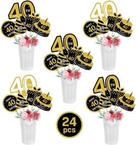 img 4 attached to Centerpiece Sticks 40Th Decorations Accessories 40Th Sticks Cheers