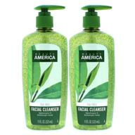 🌿 tea tree facial cleansing wash with jojoba beads - pack of 2 for beauty america logo