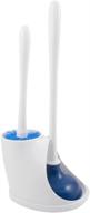 🚽 plumbcraft toilet plunger and cleaning brush combo kit with caddy – durable, heavy-duty toilet brush and plunger for most toilet types with sanitary storage (white/blue) logo