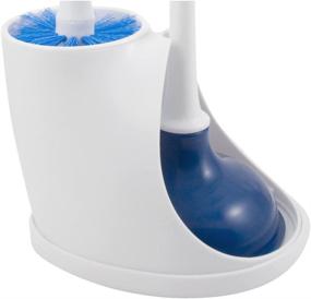 img 1 attached to 🚽 PlumbCraft Toilet Plunger and Cleaning Brush Combo Kit with Caddy – Durable, Heavy-Duty Toilet Brush and Plunger for Most Toilet Types with Sanitary Storage (White/Blue)