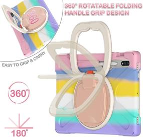 img 2 attached to BATYUE Samsung Galaxy Tab S7 Case (2020) Full Protection Case with 📱 Pencil Holder, Rotating Bracket, Shoulder Strap - Colourful Pink, 11-inch SM-T870 /T875 /T876 Cover