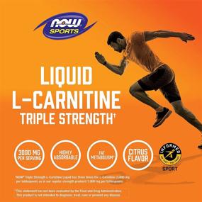 img 2 attached to NOW Sports Nutrition Triple Strength L-Carnitine Liquid - 3000 mg, Citrus Flavor, 16-Ounce