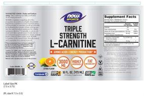 img 3 attached to NOW Sports Nutrition Triple Strength L-Carnitine Liquid - 3000 mg, Citrus Flavor, 16-Ounce