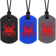 🕷️ kids spider sensory chew necklace (3 pack) - chewing & teething toys for boys and girls - teether necklace designed for autism and sensory stimulation logo