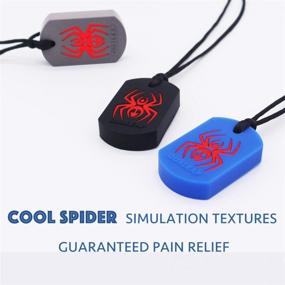 img 3 attached to 🕷️ Kids Spider Sensory Chew Necklace (3 Pack) - Chewing & Teething Toys for Boys and Girls - Teether Necklace Designed for Autism and Sensory Stimulation