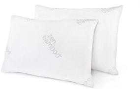 img 4 attached to 🌿 Experience Ultimate Comfort with Zen Bamboo Pillows for Sleeping - Set of 2 Queen Size Pillows - Cool, Breathable Cover, Ideal for Back, Stomach, or Side Sleepers - 51 x 76 Inches