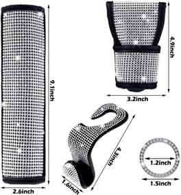 img 2 attached to 🚗 Друзья Набор блинг автомобильных аксессуаров из 7 предметов для женщин | Включает в себя блинг чехлы для ремней безопасности, блинг чехол для переключения передач, авто блинг ключовое кольцо зажигания, крючки для сидений.