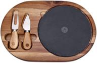 🧀 cheese knife set with wood cutting board and slate serving board логотип