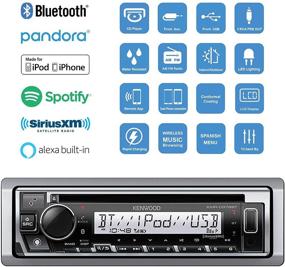 img 3 attached to 🛥️ Kenwood KMR-D378BT Boat Stereo Receiver - Marine CD Player with Alexa, Bluetooth, Auxiliary Input, and Sirius Compatibility