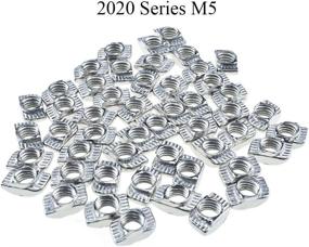 img 2 attached to 30-Pack BINZZO Sliding T Slot Nuts 2020 Series M5: Nickel Plated Carbon Steel Half Round Roll-in Sliding 6mm Slot Aluminum Profile Accessories for 20 x 20 Series T Slot Aluminum Profiles