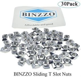 img 3 attached to 30-Pack BINZZO Sliding T Slot Nuts 2020 Series M5: Nickel Plated Carbon Steel Half Round Roll-in Sliding 6mm Slot Aluminum Profile Accessories for 20 x 20 Series T Slot Aluminum Profiles