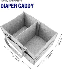 img 2 attached to Convenient Runsabay Diaper Caddy Organizer: Portable Storage Solution for Nurseries, Cars, and Showers - Ideal for Newborn Boys and Girls - Gray