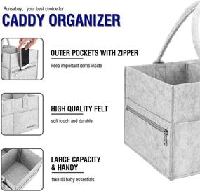 img 3 attached to Convenient Runsabay Diaper Caddy Organizer: Portable Storage Solution for Nurseries, Cars, and Showers - Ideal for Newborn Boys and Girls - Gray