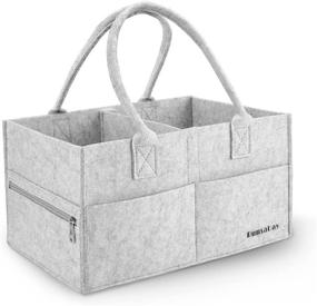 img 4 attached to Convenient Runsabay Diaper Caddy Organizer: Portable Storage Solution for Nurseries, Cars, and Showers - Ideal for Newborn Boys and Girls - Gray