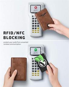 img 1 attached to Sleek Bifold Leather Wallet with RFID-blocking - For Stylish Men's Wallets, Card Holders & Money Organizers