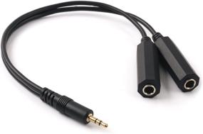 img 2 attached to 🔌 NANYI 3.5mm Male Stereo TRS to Two 6.35mm TS Female Stereo Breakout Cable - 1FT Y Splitter Adapter