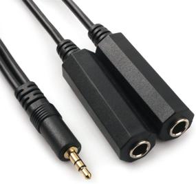 img 4 attached to 🔌 NANYI 3.5mm Male Stereo TRS to Two 6.35mm TS Female Stereo Breakout Cable - 1FT Y Splitter Adapter