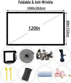 img 3 attached to HHP 120-inch Projector Screen - 16:9 HD Foldable & Portable Anti-Crease Indoor/Outdoor Projection Screen for Home, Party, Office, Classroom - Double Sided Video Screen