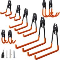 🔧 heavy duty garage hook wall mount utility double ladder hooks for garage storage - 10 pack: ideal for bikes, organizing power tools in garage logo