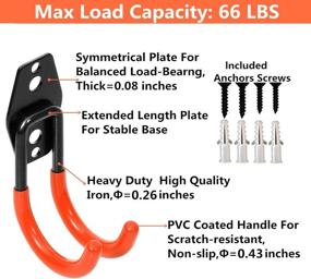 img 1 attached to 🔧 Maximize Garage Storage with Wall Mount Double Hooks - Heavy Duty Steel (4Pack Orange 2.8" Round J Hook)