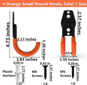 img 3 attached to 🔧 Maximize Garage Storage with Wall Mount Double Hooks - Heavy Duty Steel (4Pack Orange 2.8" Round J Hook)