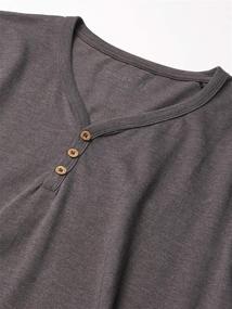 img 2 attached to 👕 COTTON Henley T Shirt in Charcoal - Essential Men's Clothing