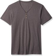 👕 cotton henley t shirt in charcoal - essential men's clothing logo
