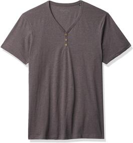img 4 attached to 👕 COTTON Henley T Shirt in Charcoal - Essential Men's Clothing