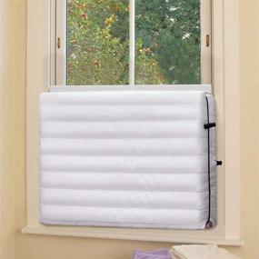 img 2 attached to 🌬️ ForSpark Indoor Air Conditioner Cover - Free Drawstring - 25 x 18 x 3.5 inches (L x H x D) - White - AC Cover for Inside