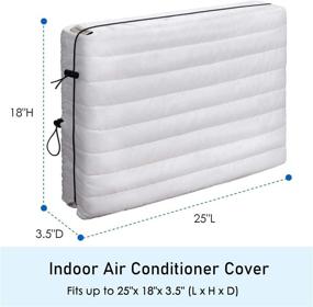 img 3 attached to 🌬️ ForSpark Indoor Air Conditioner Cover - Free Drawstring - 25 x 18 x 3.5 inches (L x H x D) - White - AC Cover for Inside