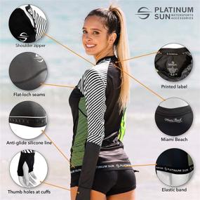 img 3 attached to 👚 UPF 50+ Long Sleeve Rash Guard Swimsuit Tunic for Women - Swim Shirt Rashguard Coverup Top